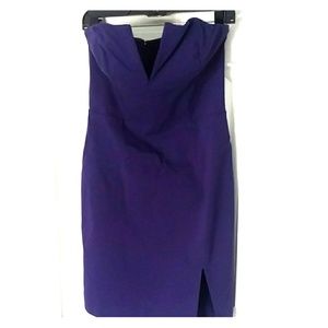 Guess Royal purple strapless v front dress